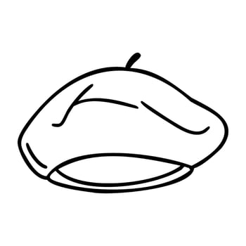 Classic french beret sketch with minimalist style vector