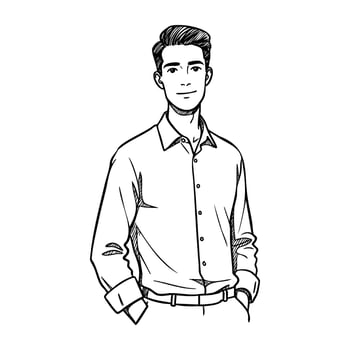 Illustration of a young caucasian male in casual attire vector