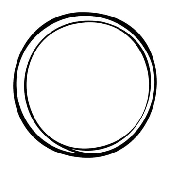 Hand-drawn circle with rough outline vector