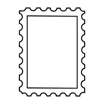 Blank postage stamp template with wavy edges vector