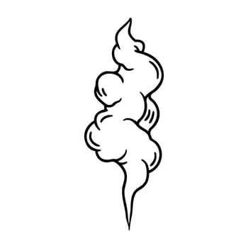 Simple smoke cloud illustration with curved lines and flowing design vector