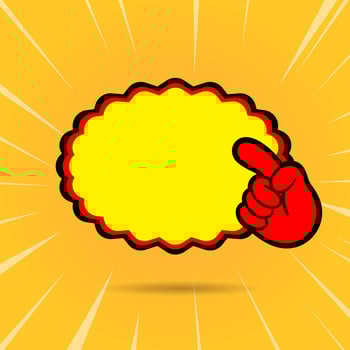 Promotion Price tags and sale signs with pointing hand icon. red yellow color isolated template. vector
