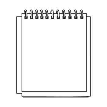 Blank spiral notebook with open pages and wire binding vector