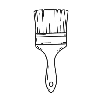 Simple black and white paintbrush drawing on white background vector