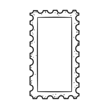Hand drawnblank postage stamp with scalloped edges vector