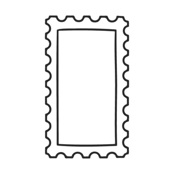 Simple black and white blank postage stamp illustration vector