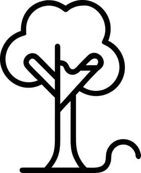 Tree icon with bold outline in minimalistic style vector