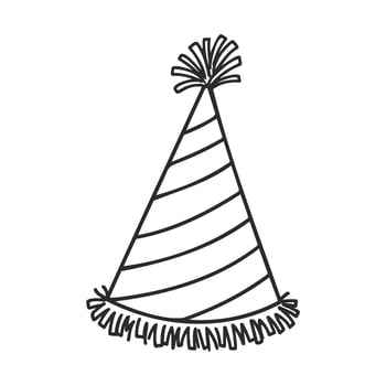 Black and white striped party hat with tassels vector