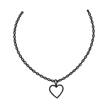 Simple heart necklace jewelry design with chain vector