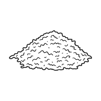 Hand drawncartoon pile of sand or sawdust illustration vector