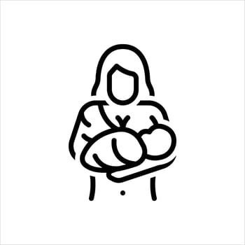 Black icon breastfeeding vector