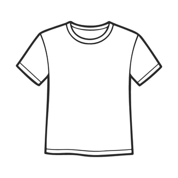 Basic white t-shirt outline on blank background vector