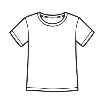 Simple white t-shirt outline on transparent background vector