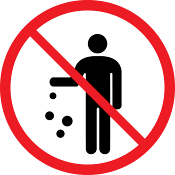 Do not litter, keep it clean, prohibition sign. icon for graphic design, logo, web site, social media, mobile app, ui illustration png