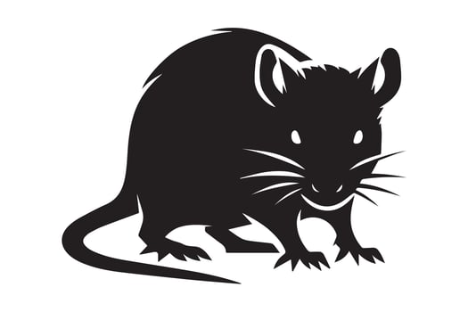 A rat is shown in a silhouette on a white background vector