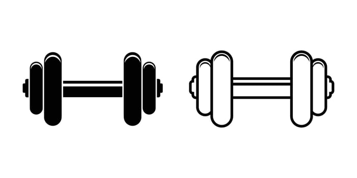 barbell icon for sports vector