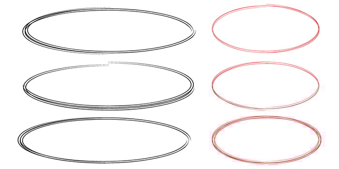 hand drawn circle line collection vector