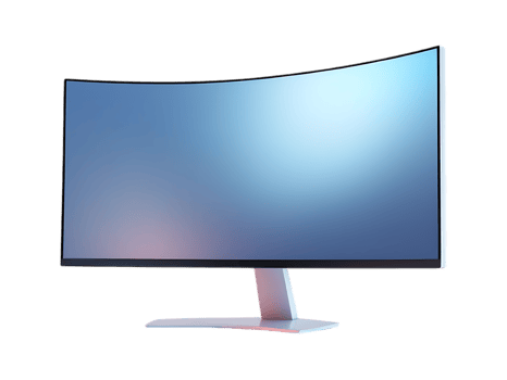 Modern curved monitor png