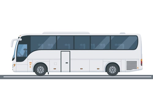 A white bus is shown on a white background vector
