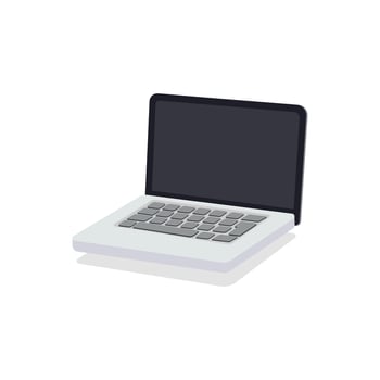 Realistic 3d laptop with shadow isolated on white background. Laptop illustration vector