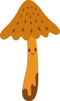 Illustration Mushroom Character Happy vector