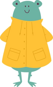 Frog Wearing Raincoat vector