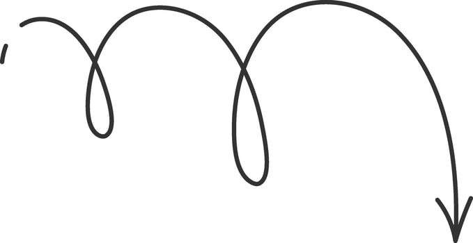 Curved Arrow Doodle Illustration vector