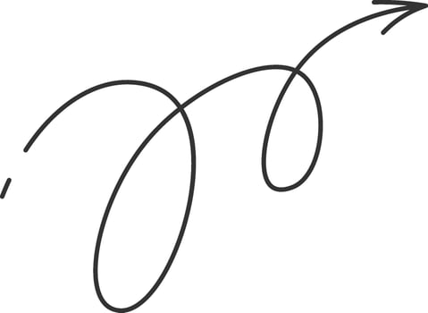Curved Arrow Doodle Flat Illustration vector