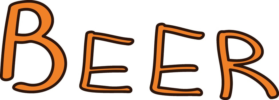 Beer Lettering Sticker vector