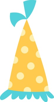 Decorative Party Hat Flat Illustration Hand Drawn Icon vector