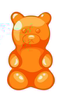 Jelly Gum Bear Flat Illustration Icon vector
