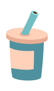 Paper Cup With Straw vector