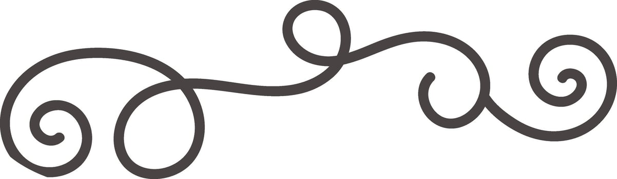 Curved Calligraphy Line Flat Illustration Icon vector