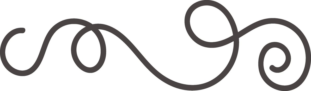 Flat Illustration Hand Drawn Icon Curved Calligraphy Line vector