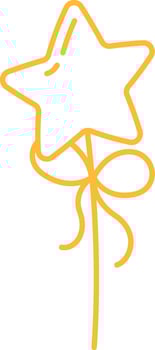 Decorative Star On Stick Linear vector