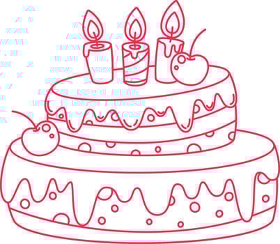 Birthday Cake Linear Illustration vector