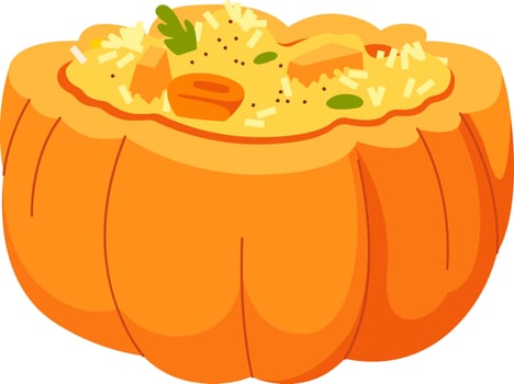 Pilaf In Pumpkin vector