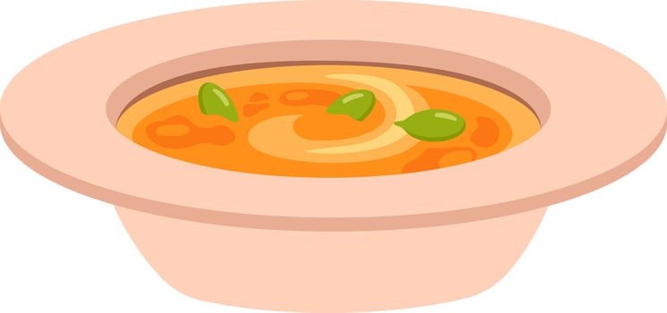 Plate With Pumpkin Porridge vector