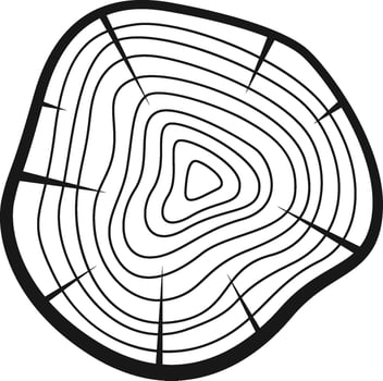 Flat Illustration Icon Tree Ring Wood Circle vector