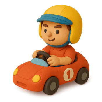 a toy car with a boy driving it png