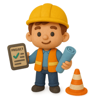 construction worker holding a clipboard and a construction sign png