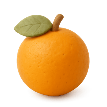 orange fruit with green leaf on top png