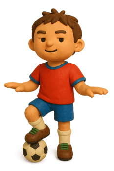 cartoon boy playing soccer png