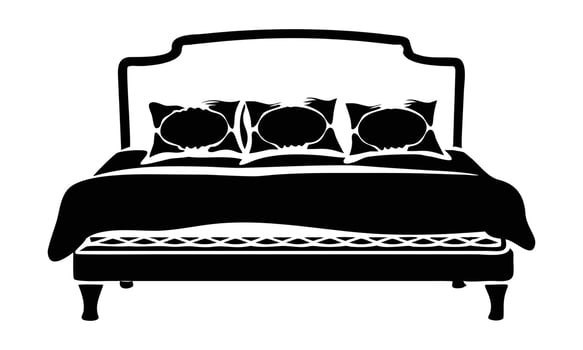 Classic Bed Silhouette vector