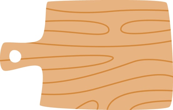 Wooden Cutting Board Flat Illustration vector