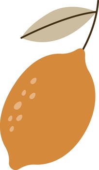 Lemon Fruit With Leaf vector