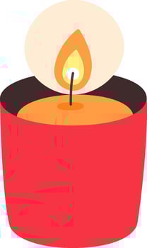 Burning Candle In Cup vector