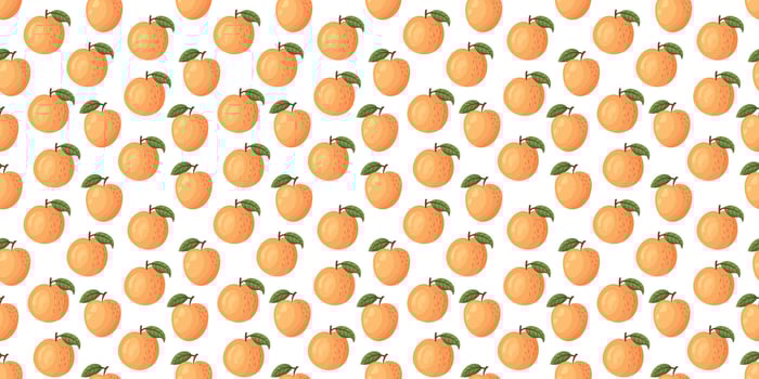 Peach pattern seamless illustration with fresh fruit design vector
