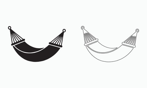 Relax hammock icon set. vector