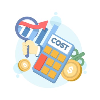 Calculator and financial growth concept illustration vector